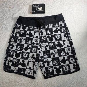 Disney Mickey Mouse Checkered Swim Trunks & "I Have A Dream" Zip Wallet Set Desc